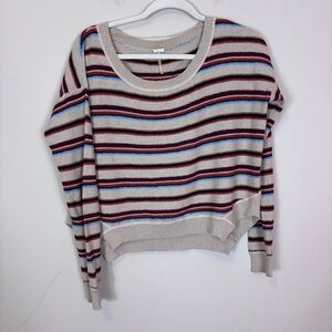 Free People Beach Striped Multicolor Women's Wool Blend Sweater Medium